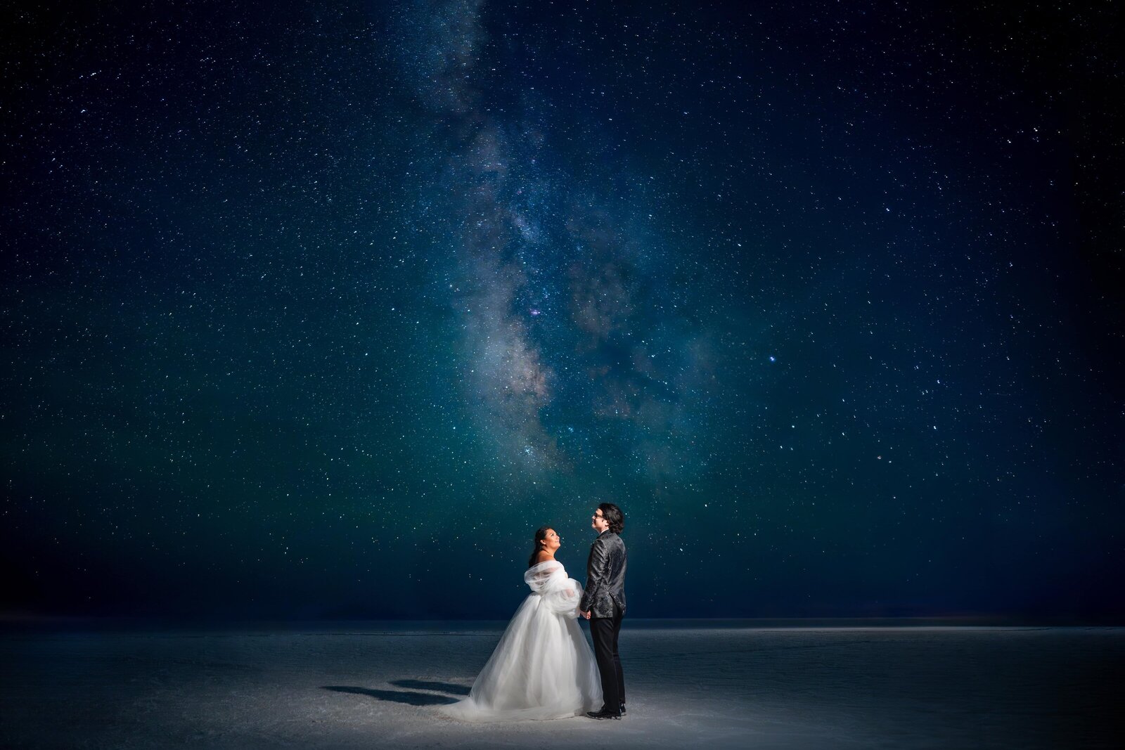 Bonneville Salt Flats Milky Way Wedding, weddings photograph